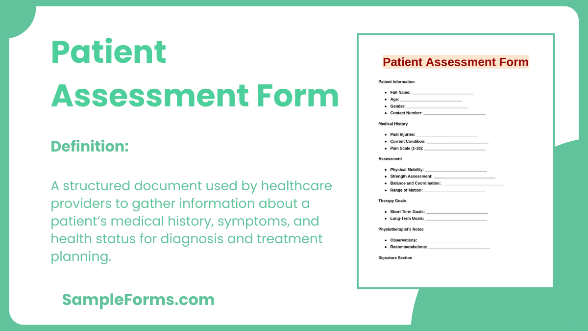 patient assessment form