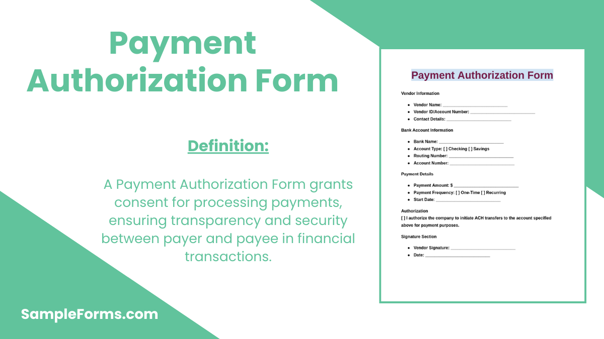 payment authorization form