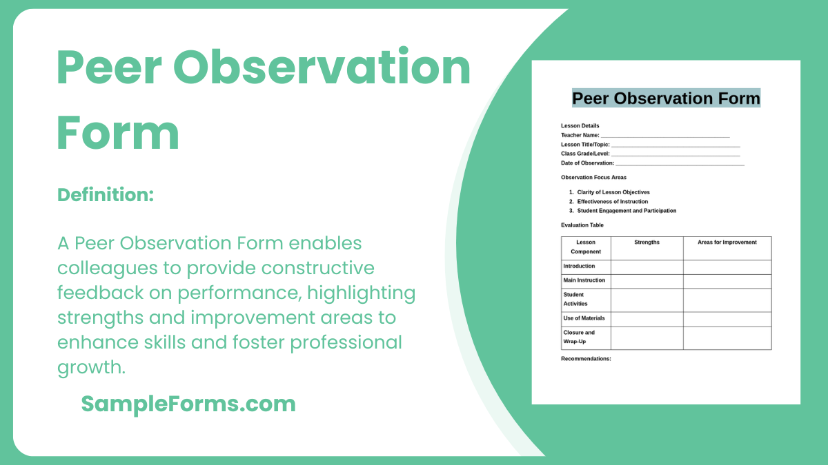 peer observation form