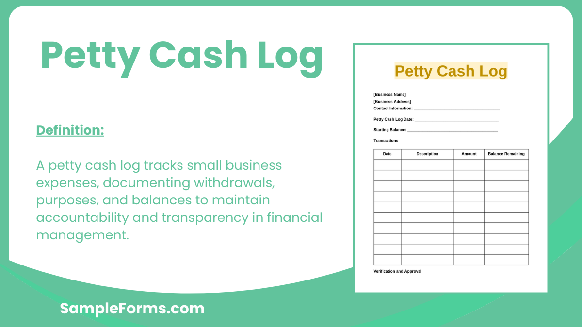 petty cash log