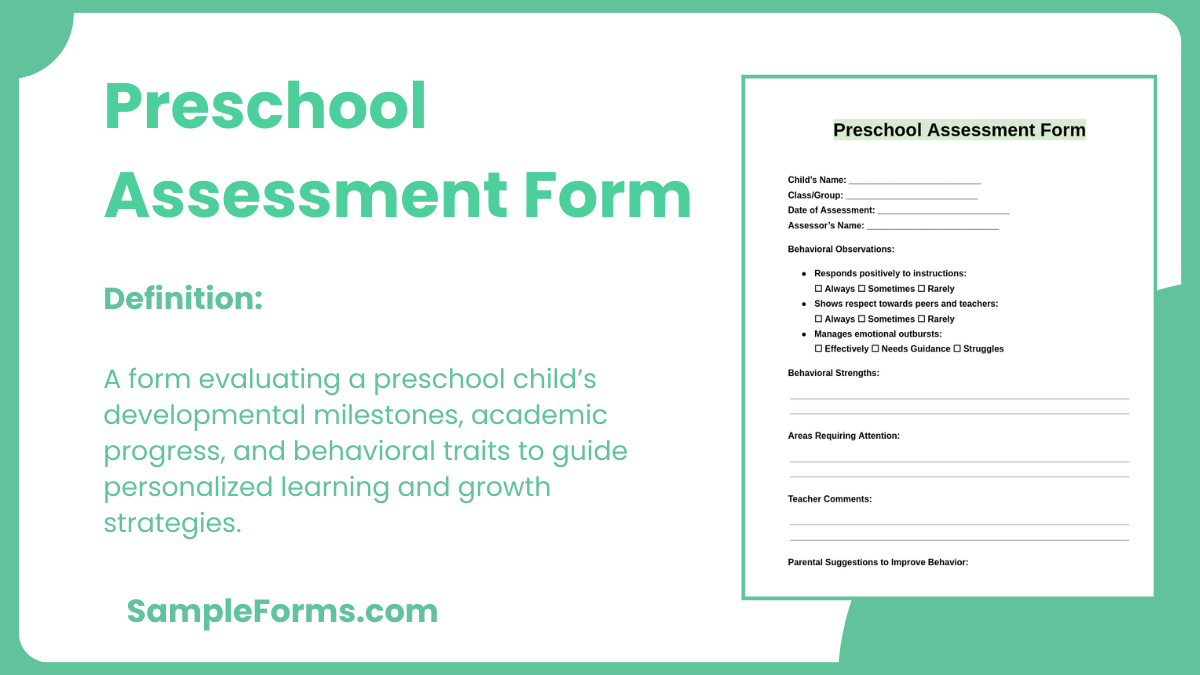 preschool assessment form