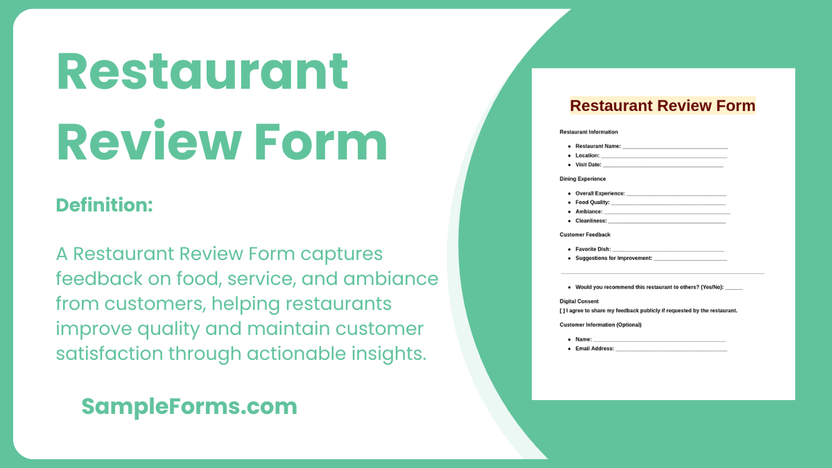 restaurant review form