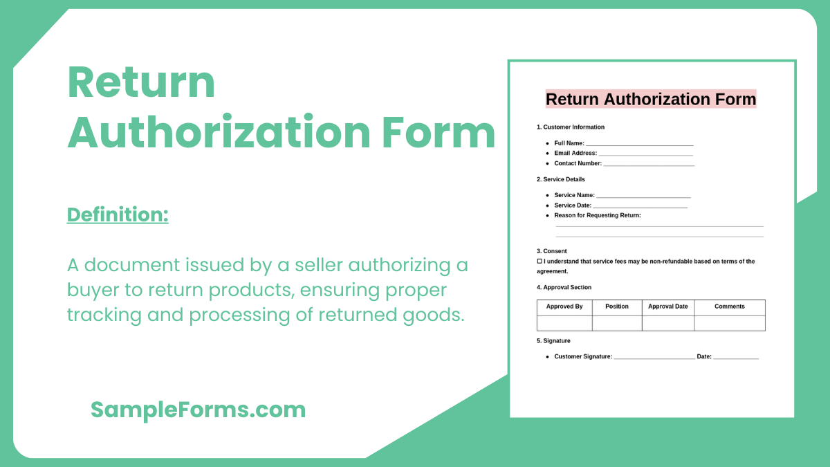 return authorization form