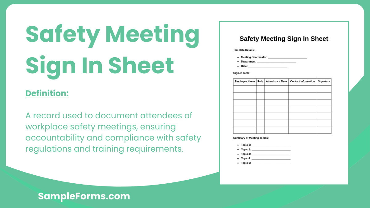 safety meeting sign in sheet