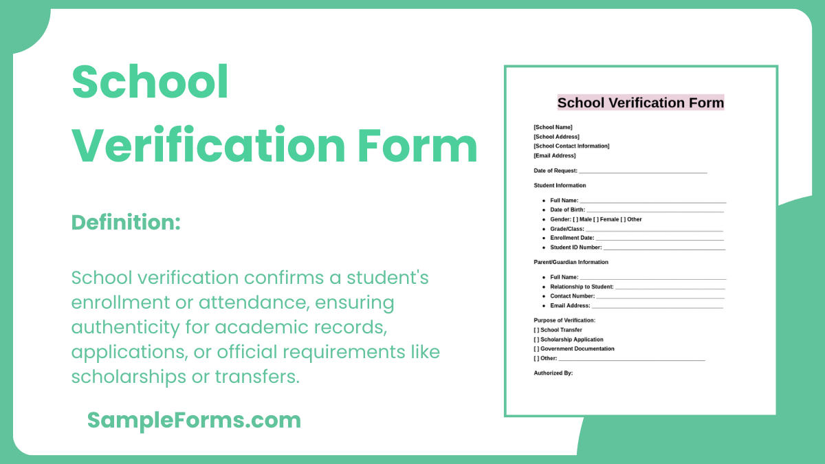 school verification form