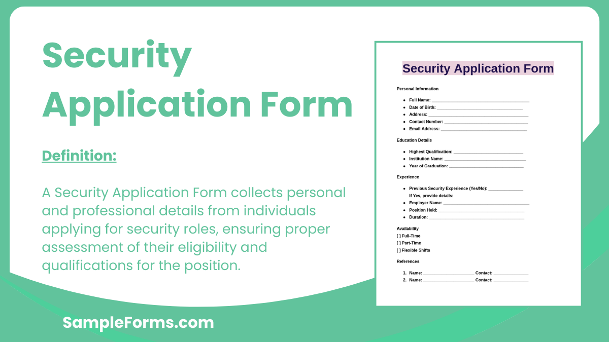 security application form