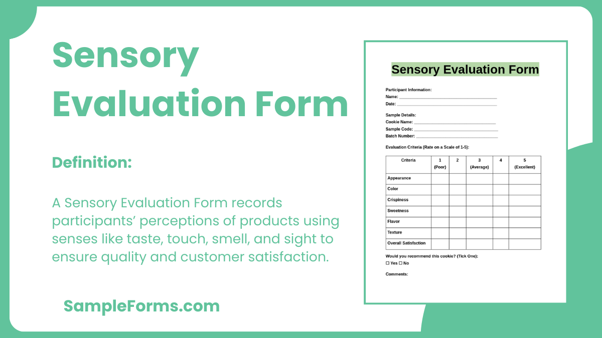 sensory evaluation form