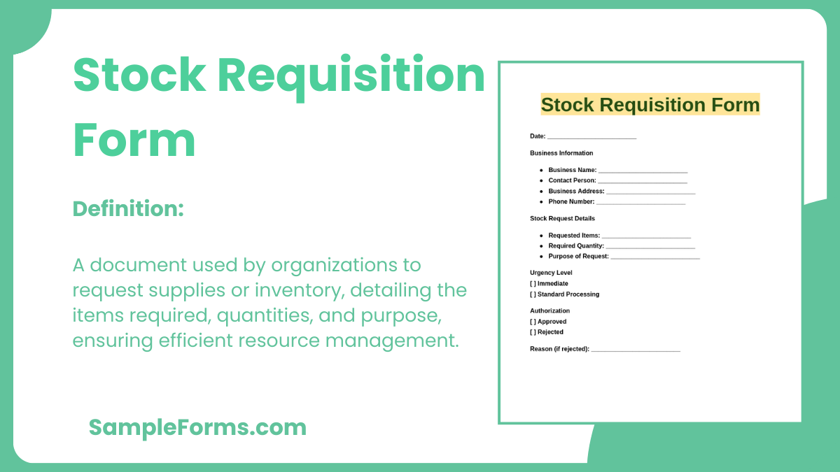 stock requisition form