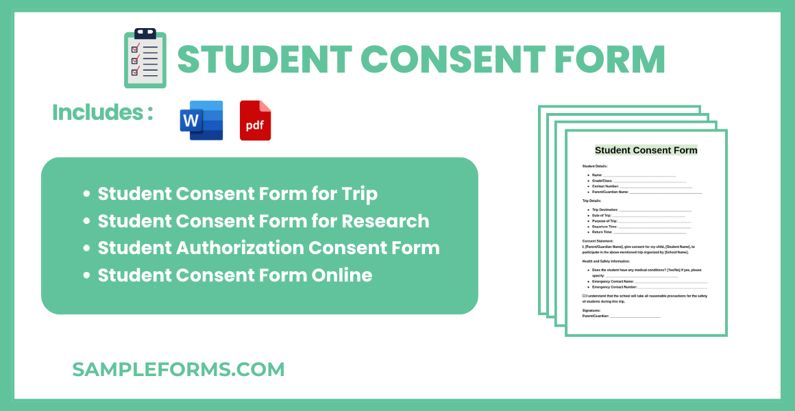 FREE 14+ Student Consent Form Samples, PDF, MS Word, Google Docs