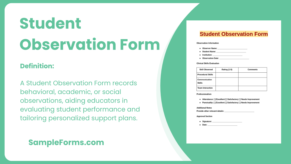 student observation form