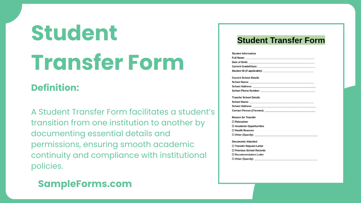 student transfer form