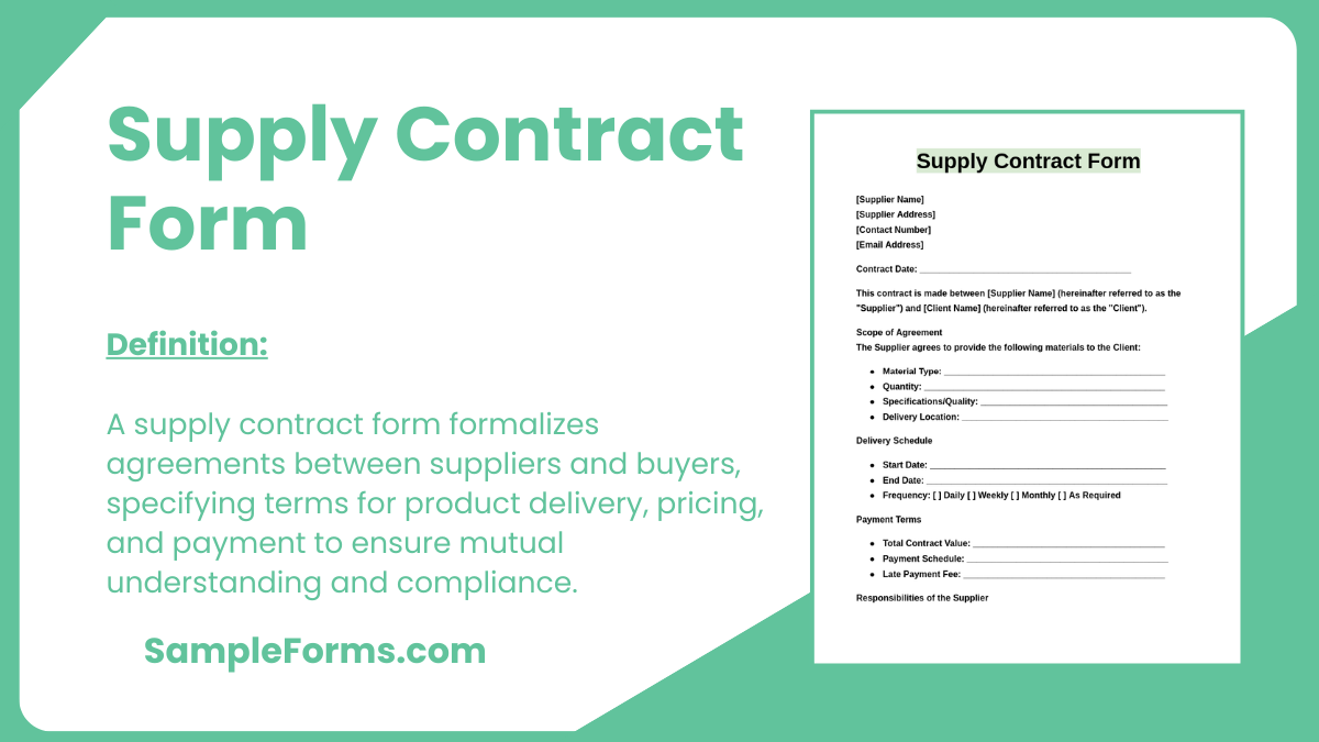 supply contract form