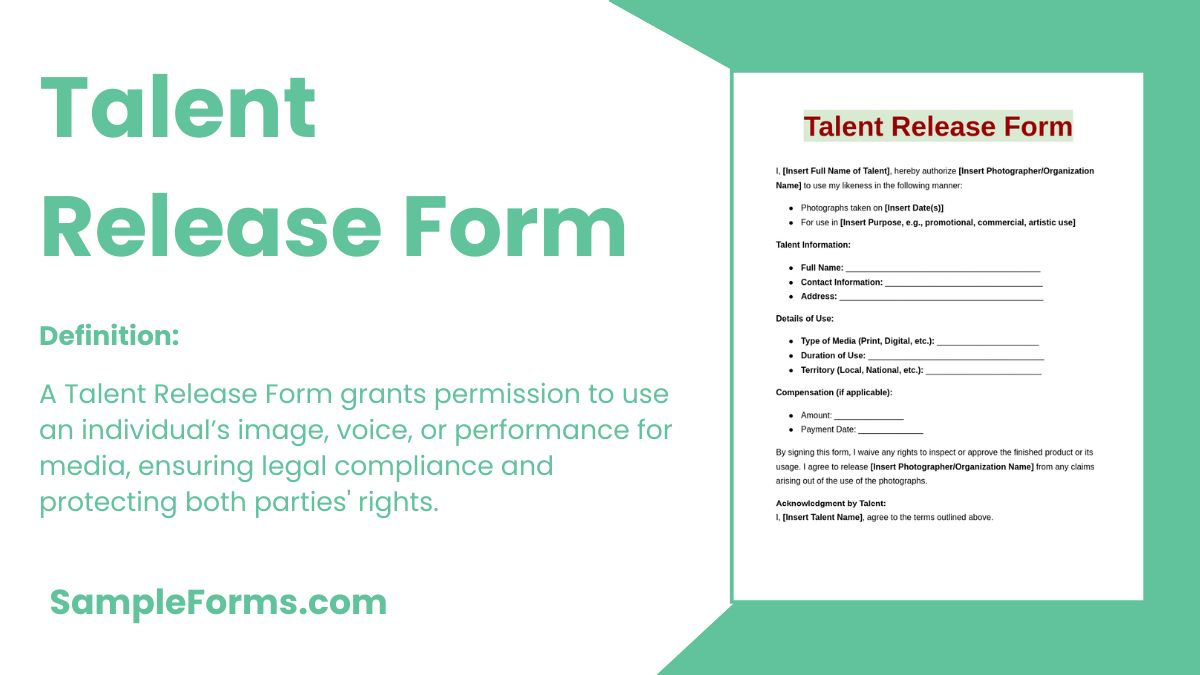 talent release form