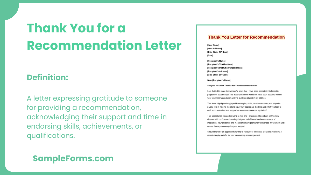 thank you for a recommendation letter