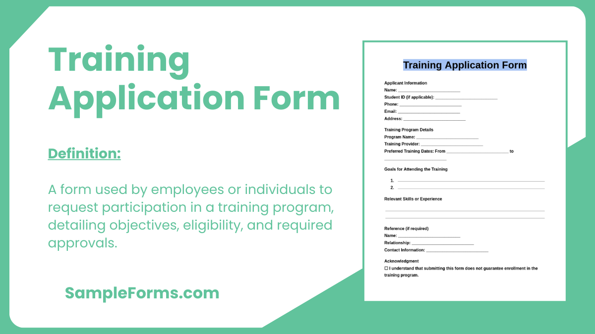 training application form