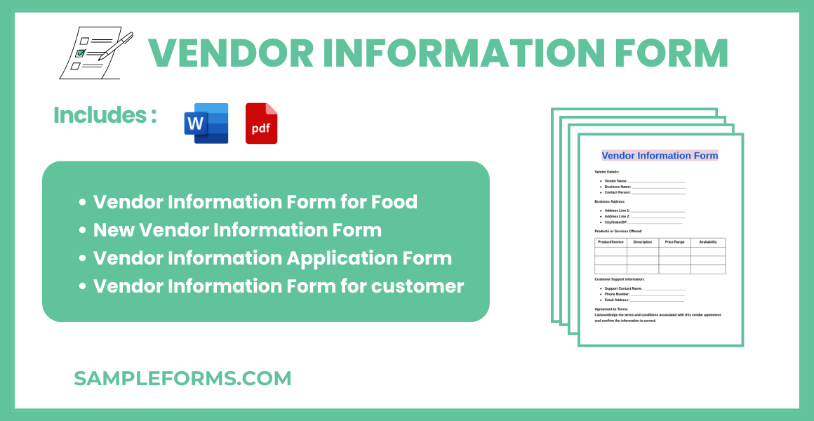 vendor information form bundle