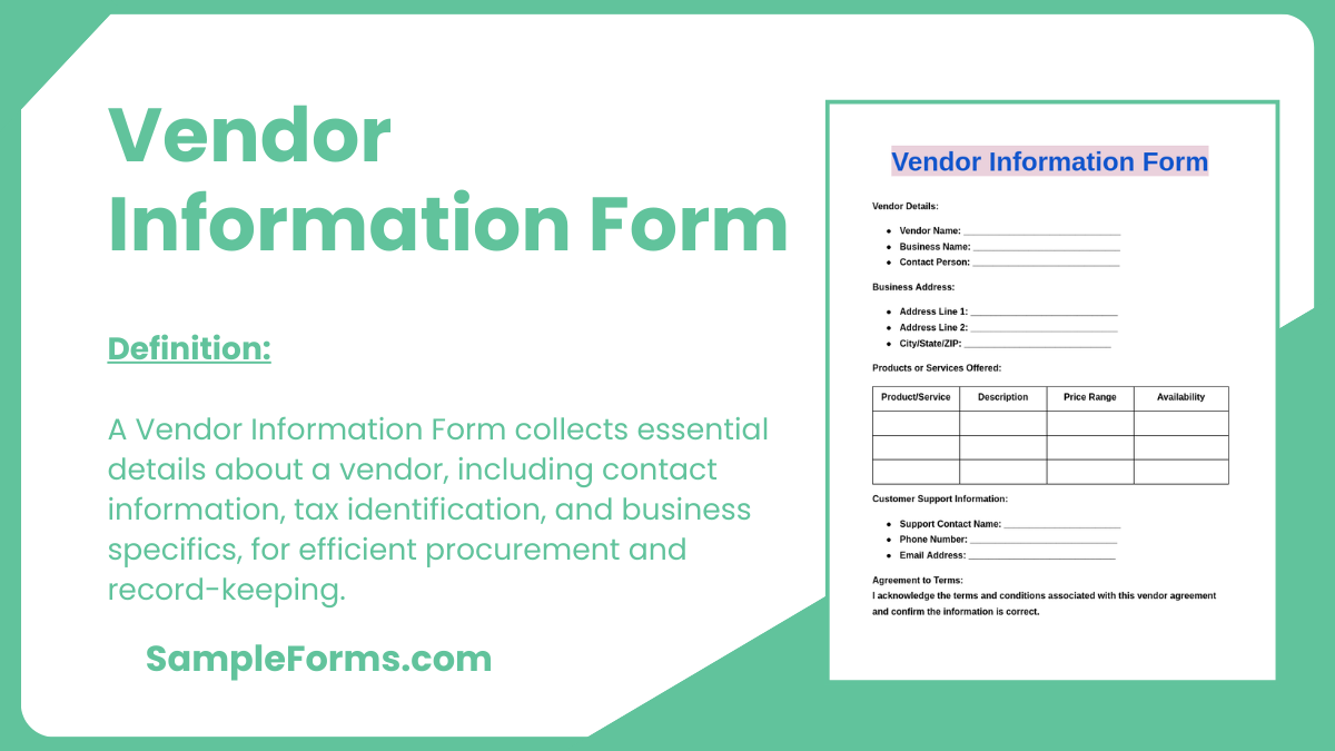 vendor information form