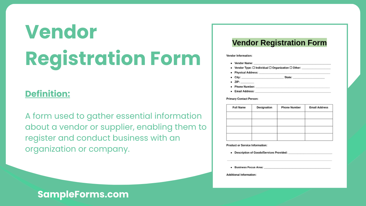 vendor registration form