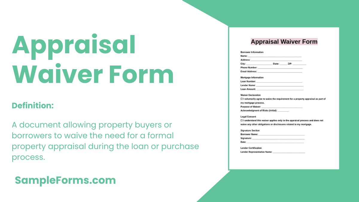 appraisal waiver form