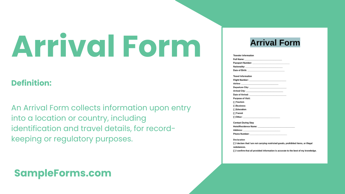 arrival form