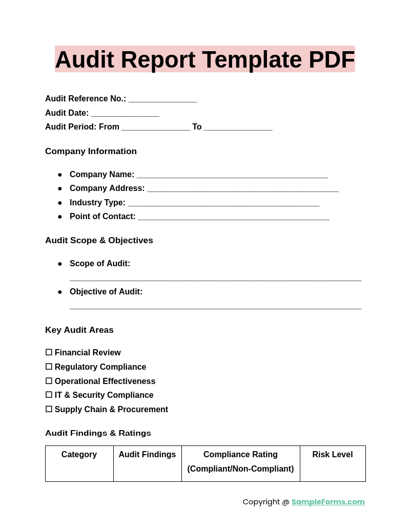 audit report template pdf