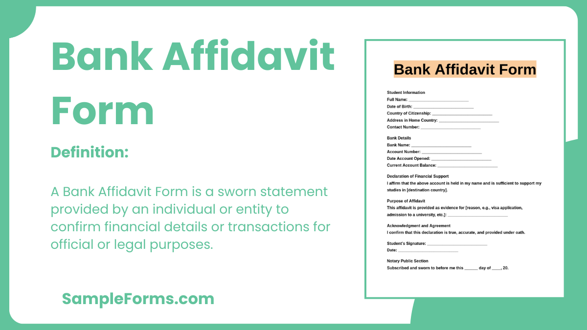 bank affidavit form