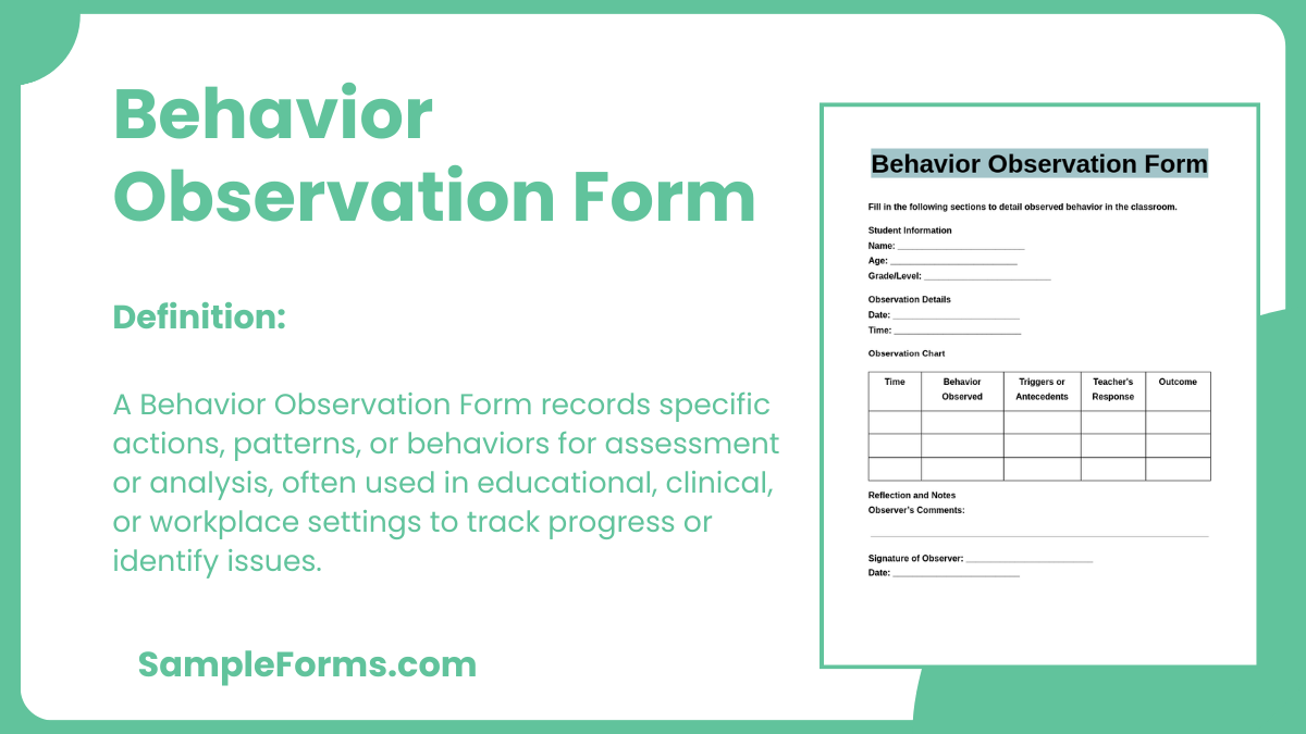 behavior observation form