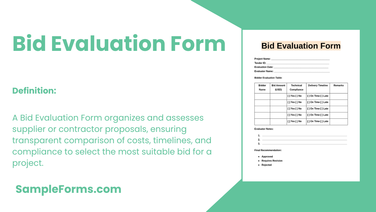 bid evaluation form