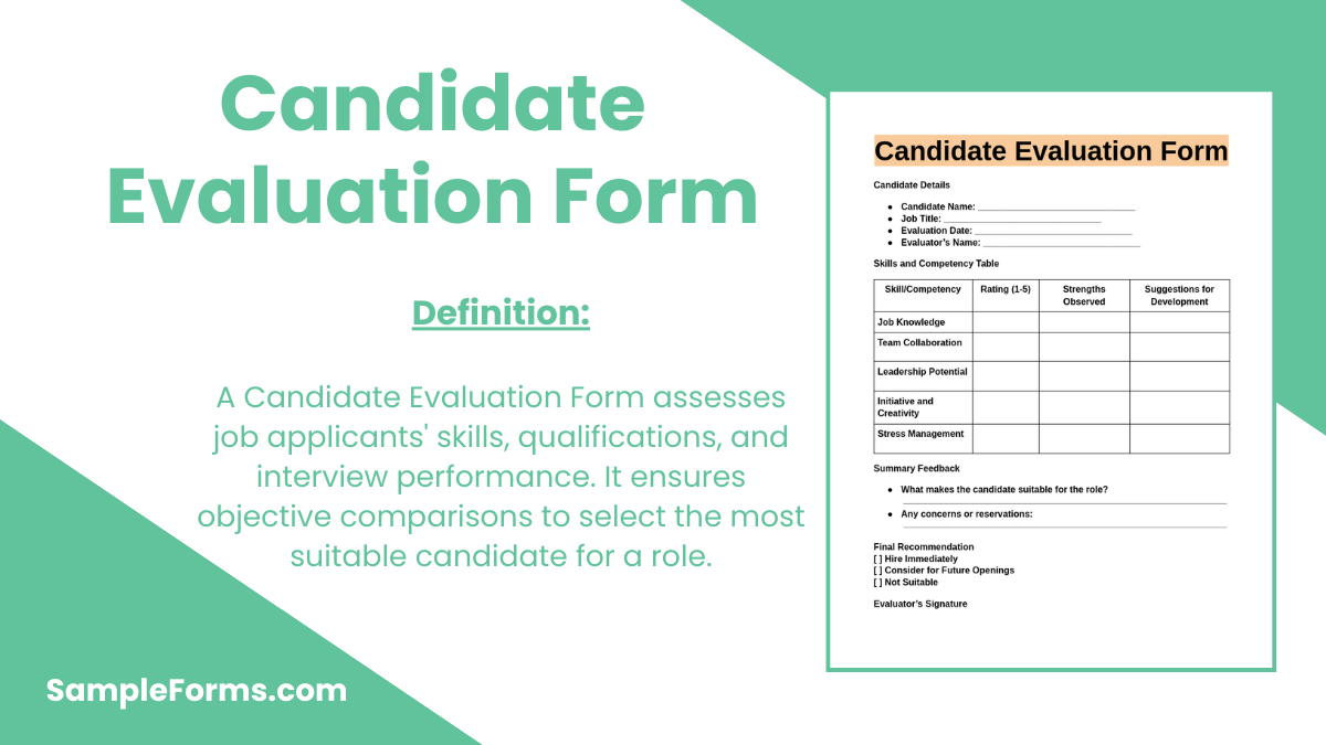 candidate evaluation form