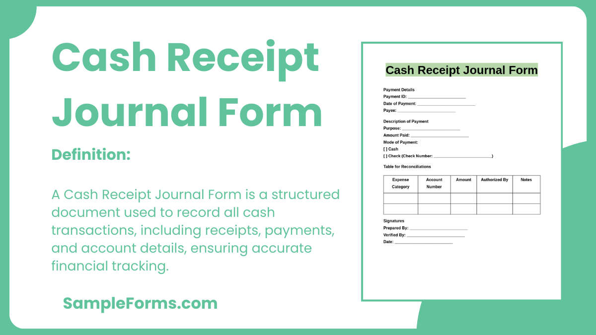 cash receipt journal form