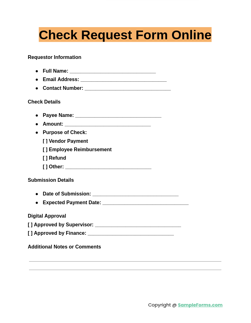 FREE 14+ Check Request Form Samples, PDF, MS Word, Google Docs, Excel