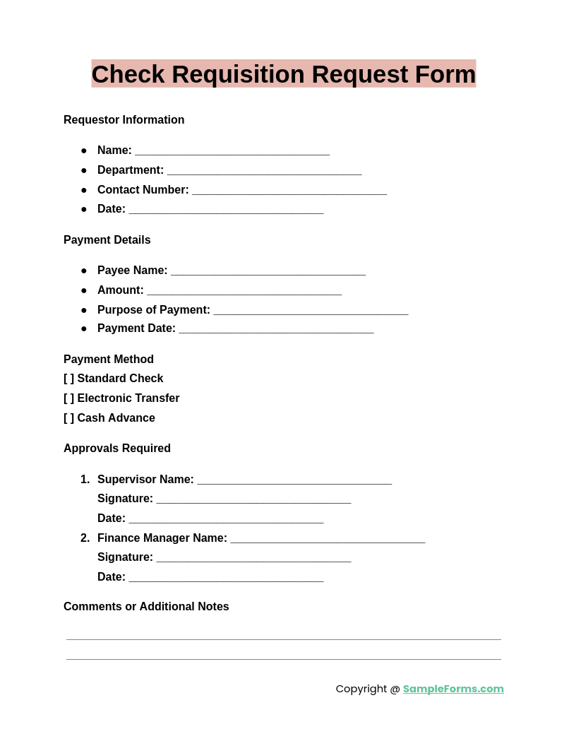 check requisition request form