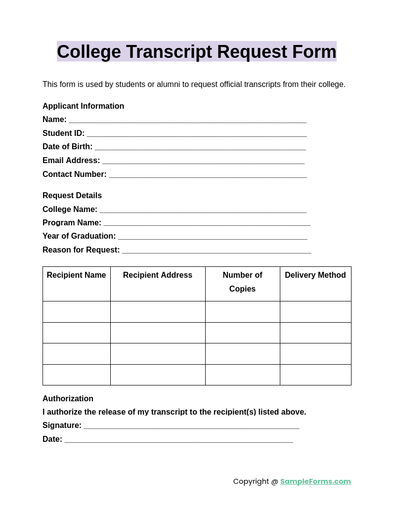 FREE 14+ Transcript Request Form Samples, PDF, MS Word, Google Docs, Excel