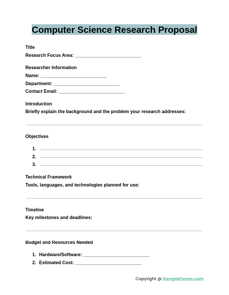 computer science research proposal