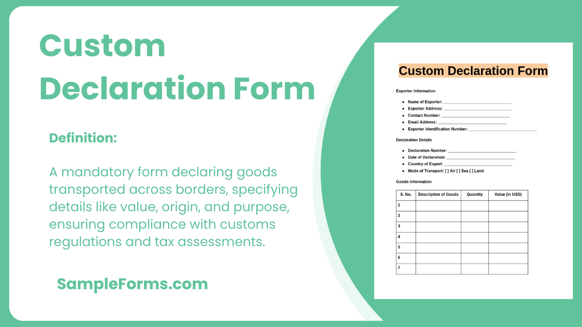 custom declaration form