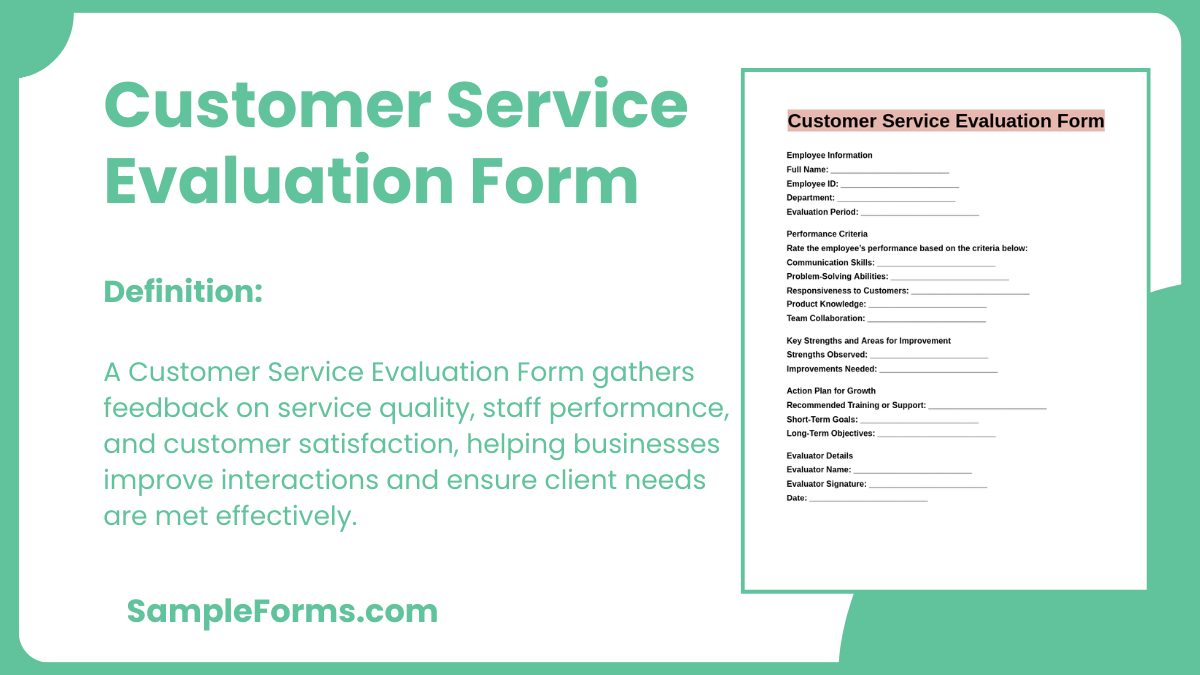 customer service evaluation form