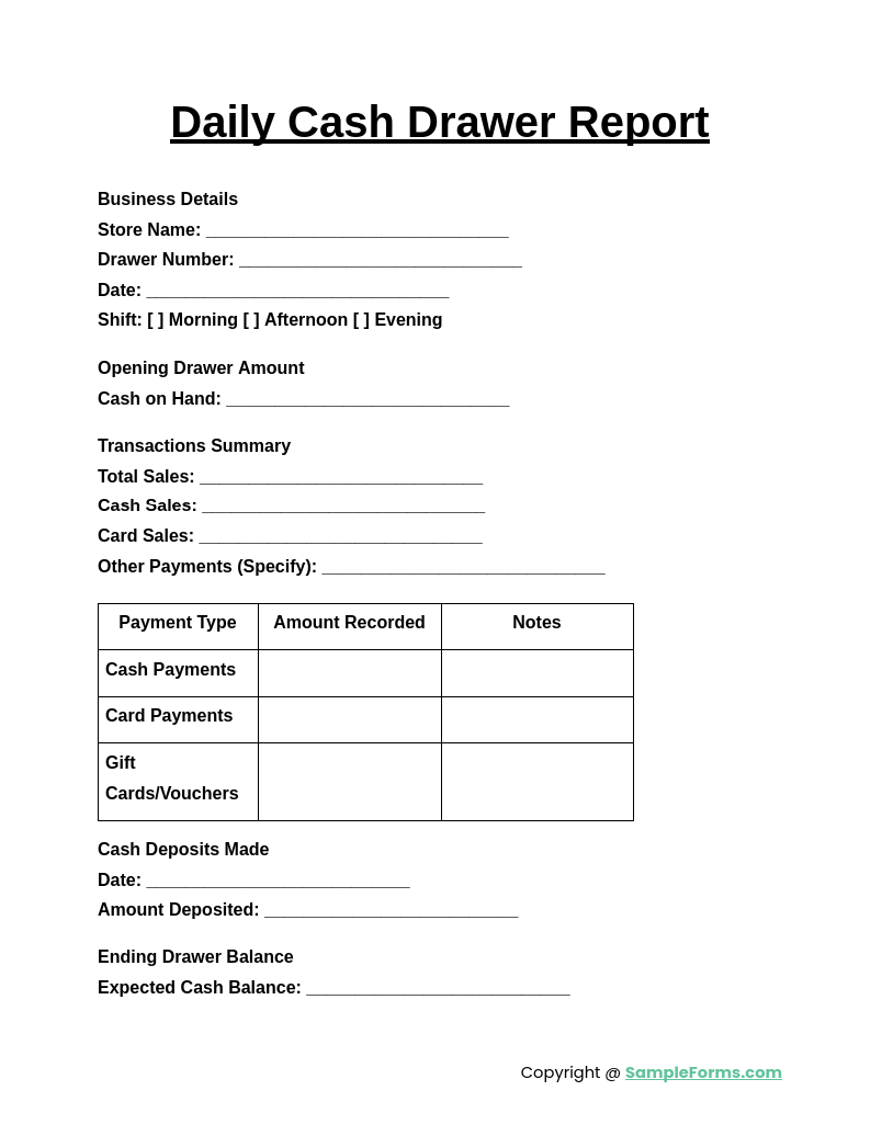 FREE 9+ Daily Cash Report Samples, PDF, MS Word, Google Docs