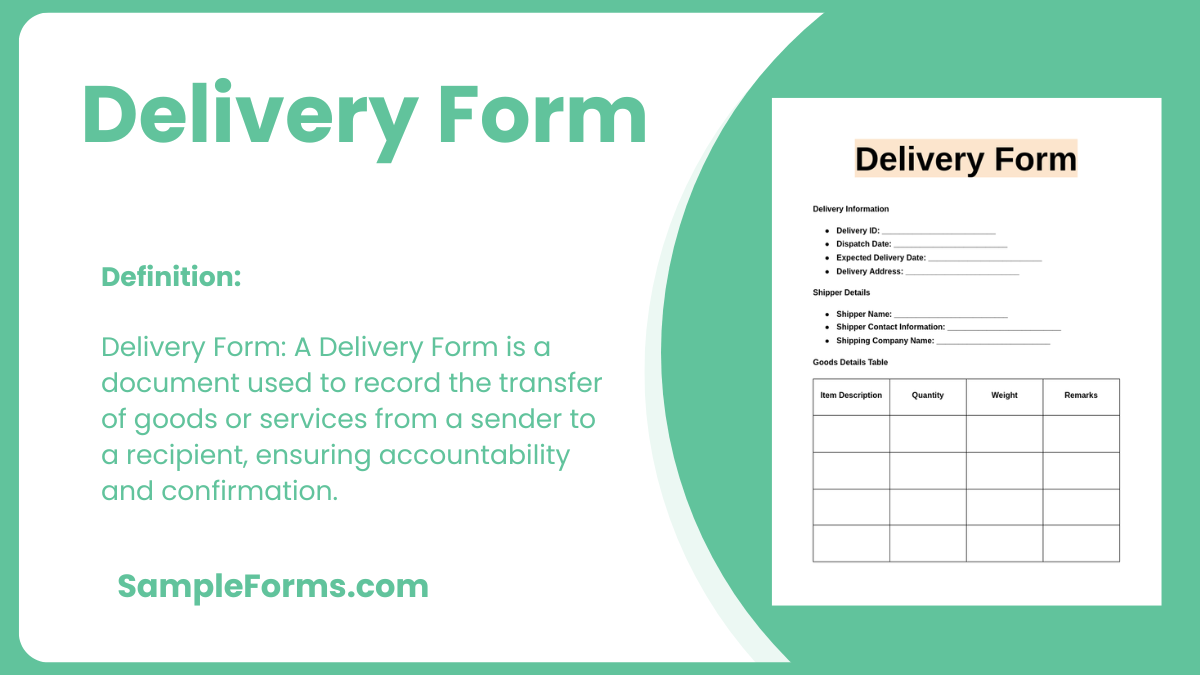 delivery form