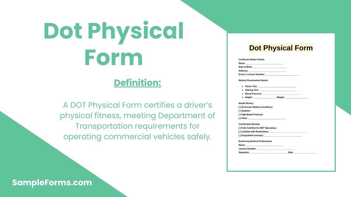 dot physical form