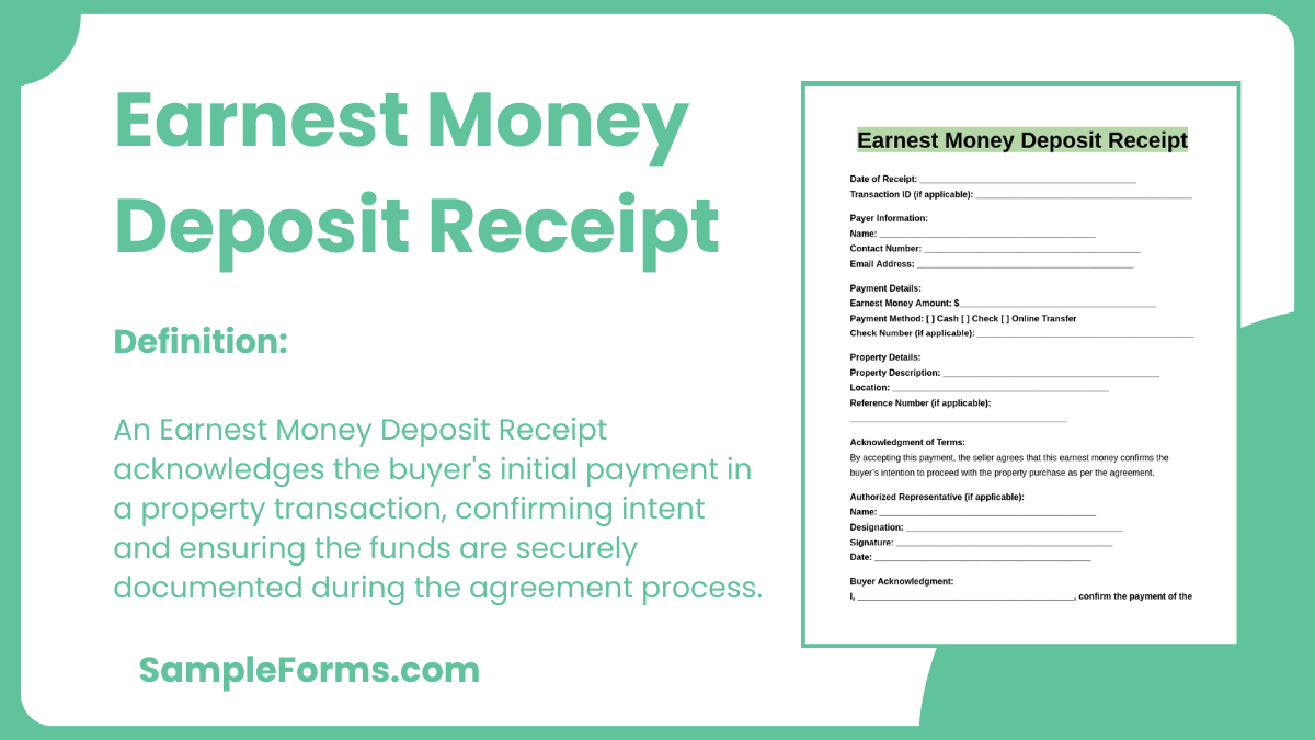 earnest money deposit receipt