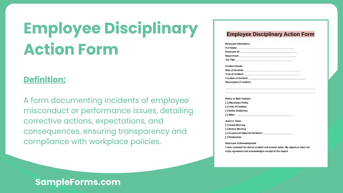 employee disciplinary action form