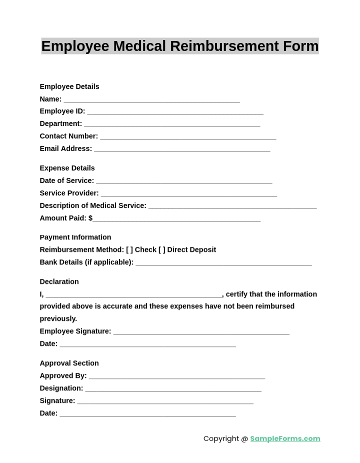 FREE 12+ Medical Reimbursement Form Samples, PDF, MS Word, Google Docs