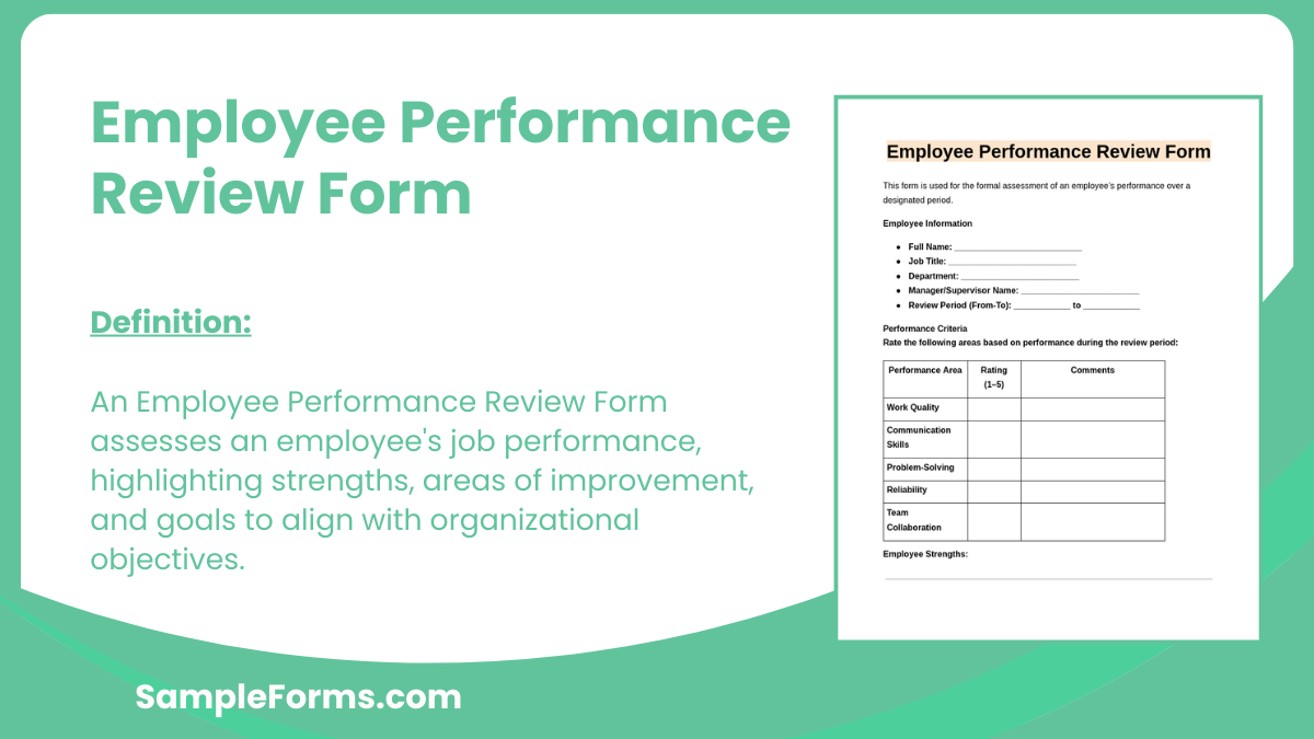 employee performance review form