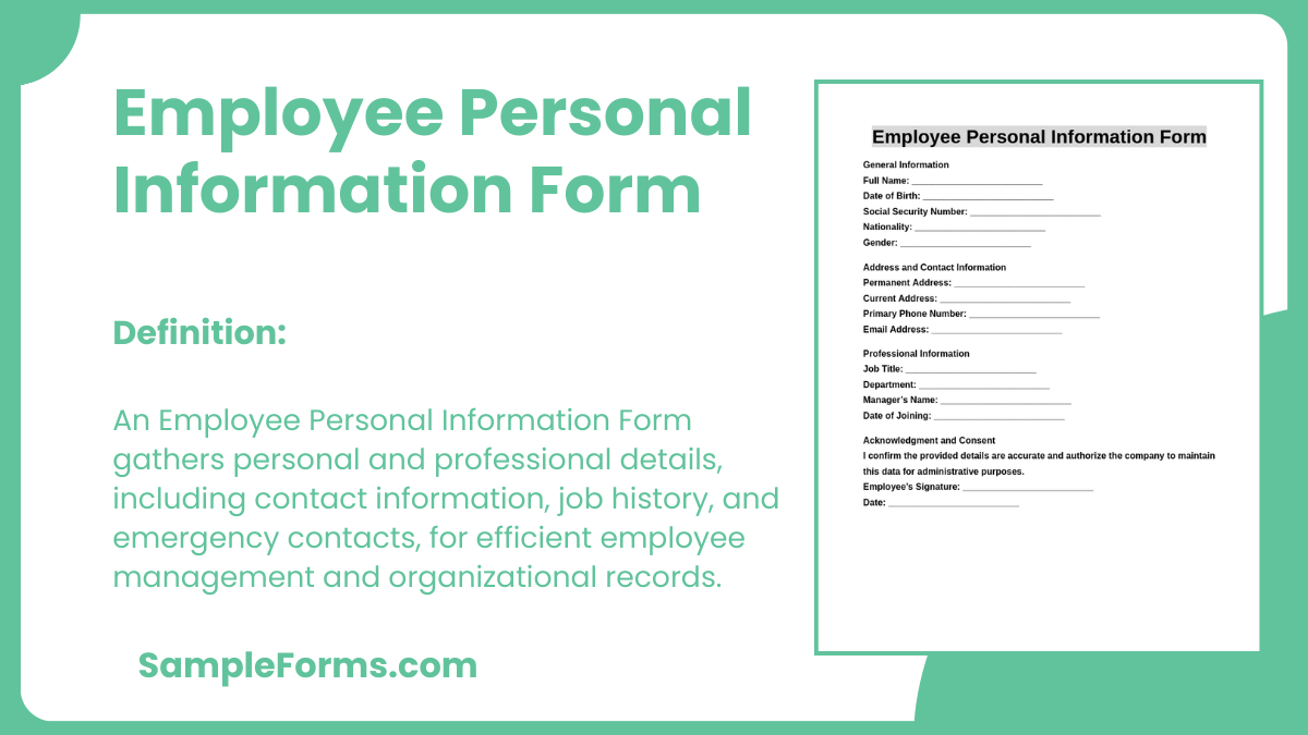 employee personal information form