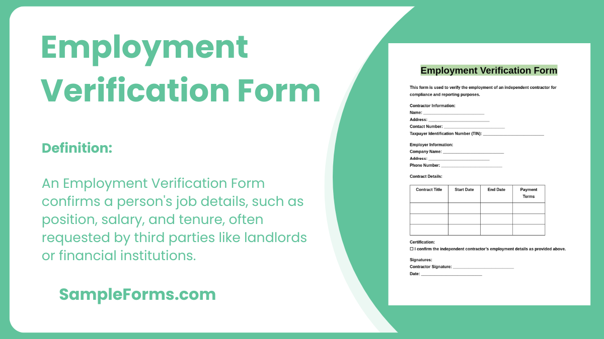 employment verification form