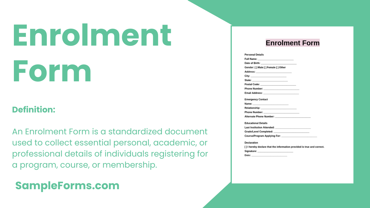 enrolment form