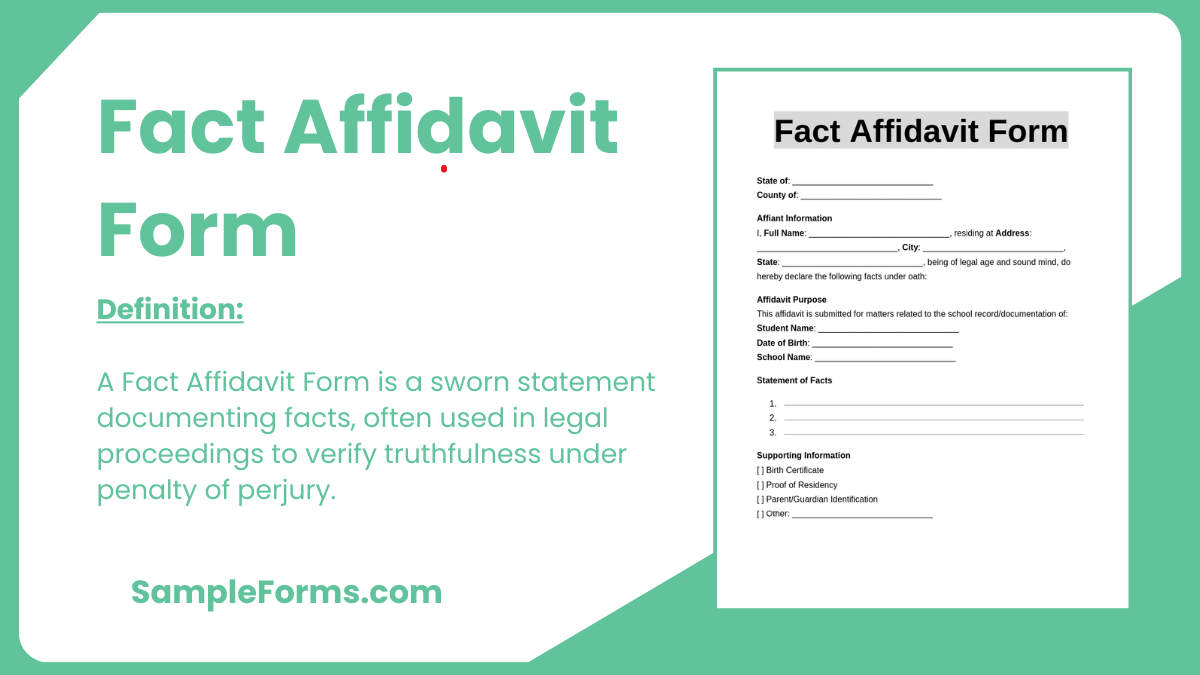 fact affidavit form