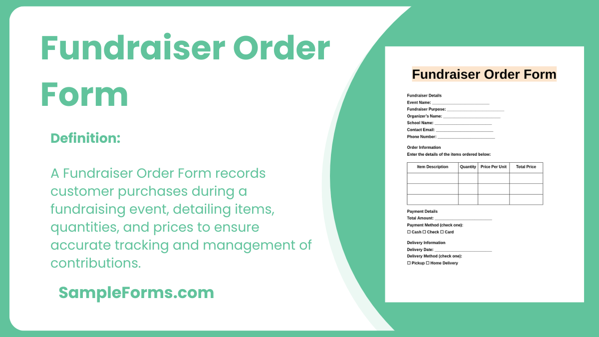 fundraiser order form