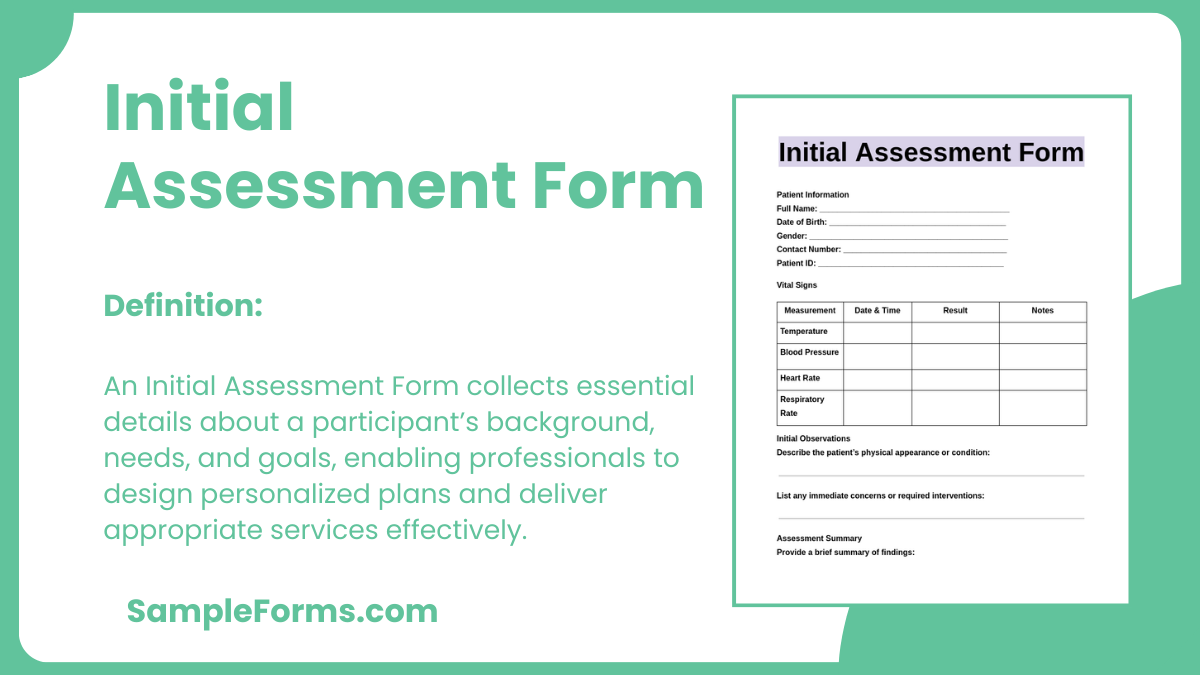 initial assessment form