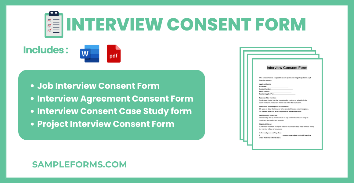 FREE 13+ Interview Consent Form Samples, PDF, MS Word, Google Docs